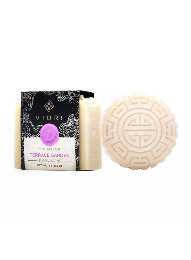 VIORI Terrace Garden Shampoo & Conditioner Bar Set - Handcrafted with Longsheng Rice Water & Natural Ingredients - Sulfate-free, Paraben-free, Phthalate-free, 100% Vegan
