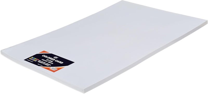 FIS Coloured Cards, 160 GSM, A3 Size (29.7x42.0cm), Pack of 50 Sheets, White Color - Image 1