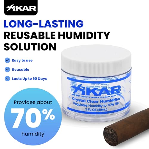 XIKAR Crystal Gel Humidifier Jar for Cigar Humidors, 2oz - Reusable Crystals for Premium Cigar Humidification - Regulates 70% Relative Humidity and Lasts up to 90 Days, Ideal for 75 Cigars - Image 2