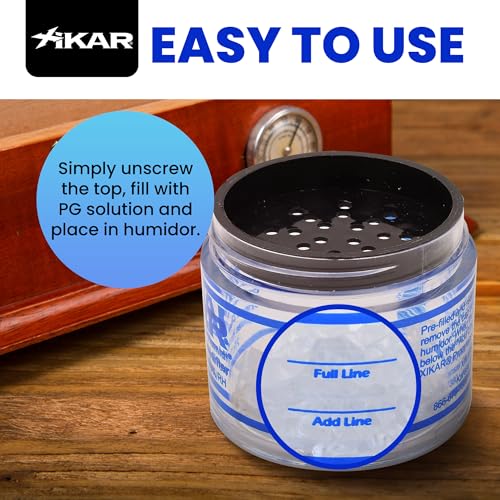 XIKAR Crystal Gel Humidifier Jar for Cigar Humidors, 2oz - Reusable Crystals for Premium Cigar Humidification - Regulates 70% Relative Humidity and Lasts up to 90 Days, Ideal for 75 Cigars - Image 3