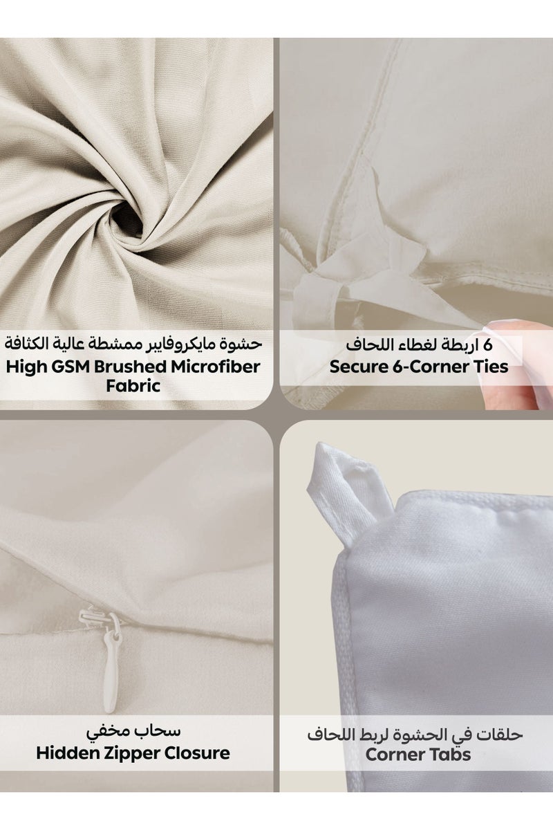 Donetella Striped Comforter Set, King Size (260x240 cm), 8-Piece Hotel Bedding with 350 GSM Filling – Comforter, Comforter Cover, Fitted Sheet, Pillowcases & Cushion Cover  - Image 5