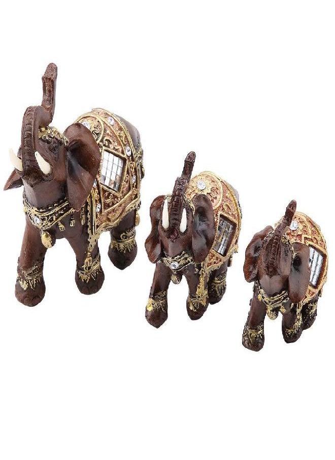 Hilitand Lucky Wealth Elephant Statue Sculpture Feng Shui Wood Grain Figurine Home Desktop Decoration Gift(S)