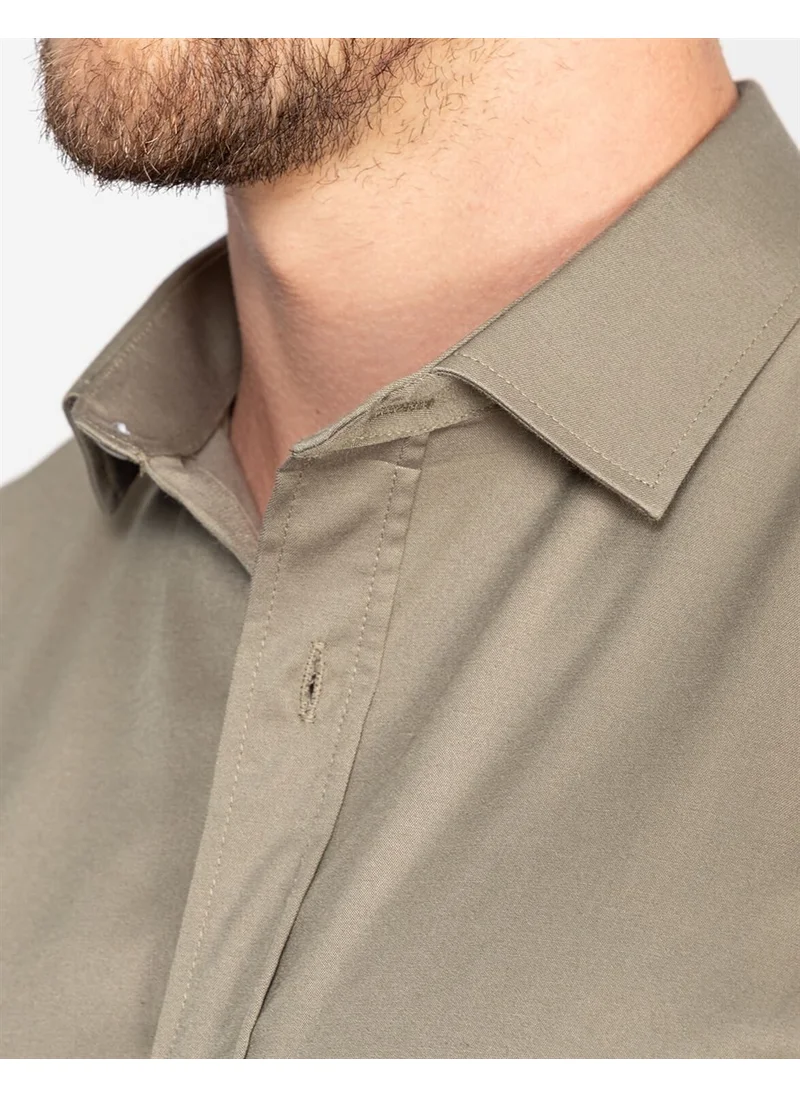 تودورس Slim Fit Lycra Plain Satin Men's Shirt