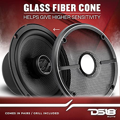 DS18 ZXI-654 6.5" Car Audio Coaxial Car Speakers with Built in Neodymium Tweeter and Kevlar Cone 2 Way 240 Watts Max 4 Ohm - Car Stereo Sound System with Removable Grill (2 Speakers) - Image 3