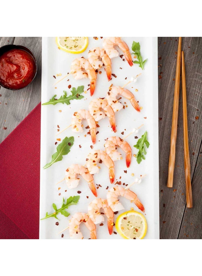 Restaurantware صينية تقديم رخامية 13.8 بوصة × 6.5 بوصة، صينية طعام رخامية مع عروق - مقاومة للخدوش، حواف مرتفعة، صينية رخام إيطالية، مستطيلة، للأطباق الرئيسية والحلويات - Image 3