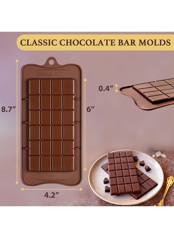 meayul 4 Pack Chocolate Bar Molds Silicone, Silicone Molds, Chocolate Molds, Candy Bars Making Kit Fondant Mould Set, Food Grade Break-Apart Chocolate Bar Mould for Baking, Candy, Chocolate Snacks, Create Delicious Chocolates - Image 3
