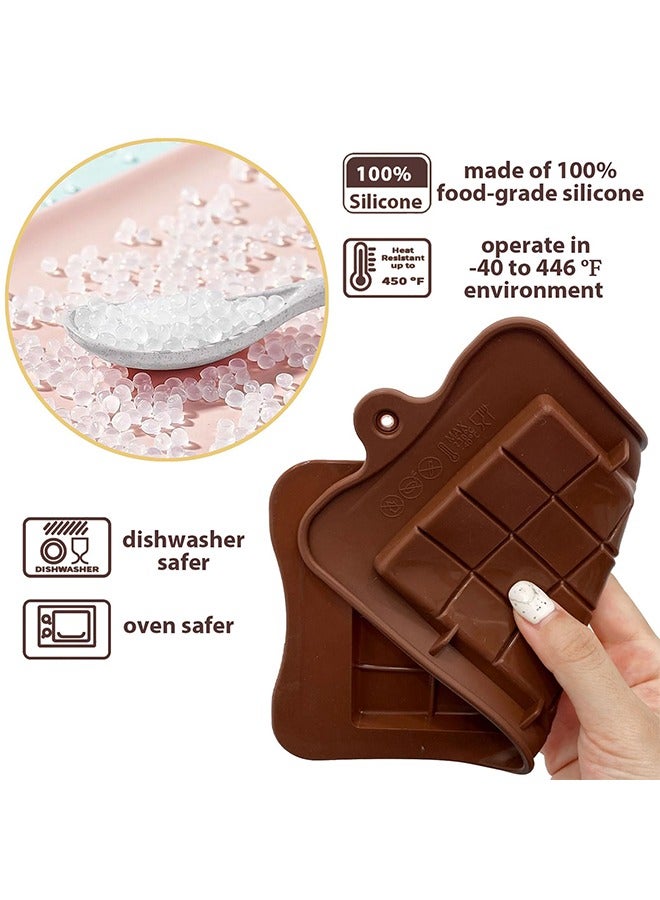 meayul 4 Pack Chocolate Bar Molds Silicone, Silicone Molds, Chocolate Molds, Candy Bars Making Kit Fondant Mould Set, Food Grade Break-Apart Chocolate Bar Mould for Baking, Candy, Chocolate Snacks, Create Delicious Chocolates - Image 4
