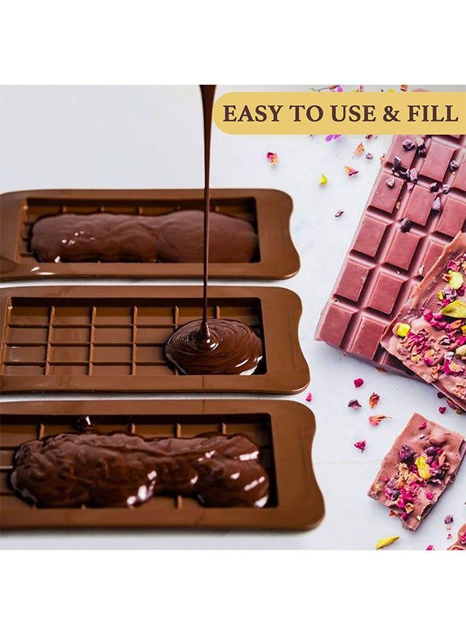 meayul 4 Pack Chocolate Bar Molds Silicone, Silicone Molds, Chocolate Molds, Candy Bars Making Kit Fondant Mould Set, Food Grade Break-Apart Chocolate Bar Mould for Baking, Candy, Chocolate Snacks, Create Delicious Chocolates - Image 5