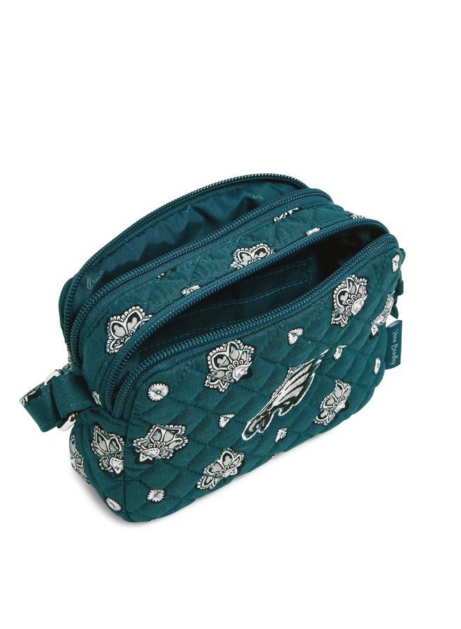 Vera Bradley Cotton NFL Small Stadium Crossbody Bag, Philadelphia Eagles on Green/Black Bandana - Image 4