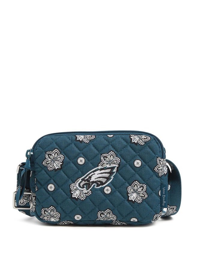 Vera Bradley Cotton NFL Small Stadium Crossbody Bag, Philadelphia Eagles on Green/Black Bandana - Image 1