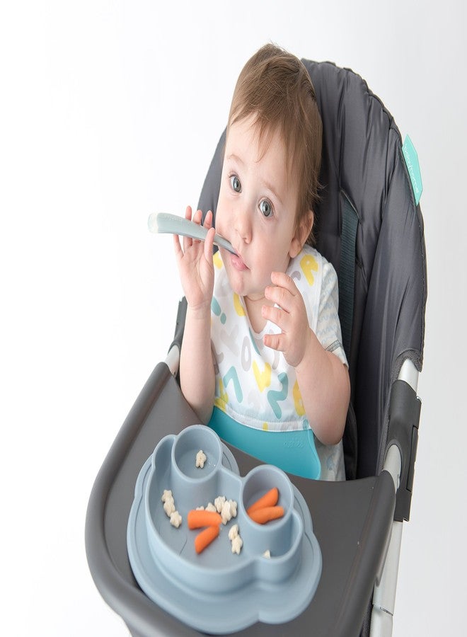 Kushies SILIPLATE by Kushies- Unbreakable, Fun Silicone Divided Plate with Suction for Baby and Toddler-Dishwasher + Microwave Safe, and Kids - Blue - Image 5
