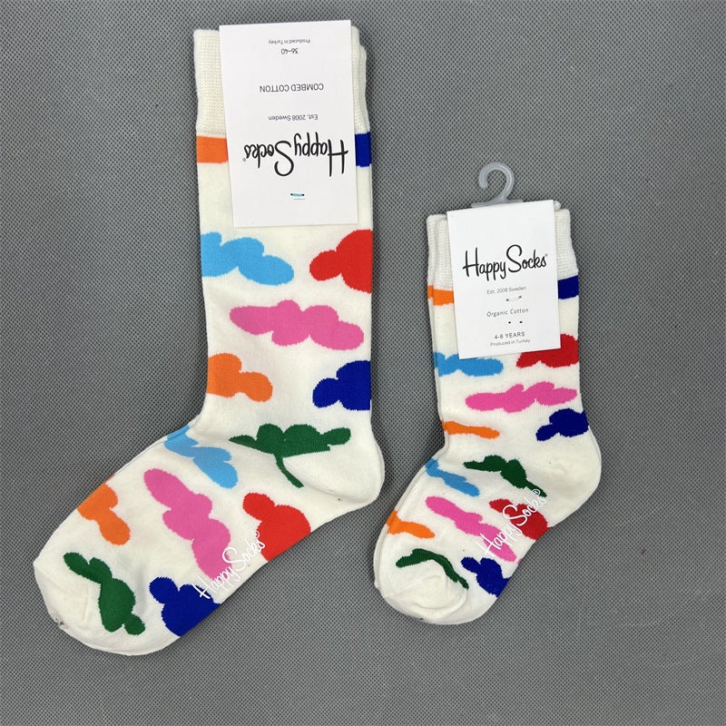 Happysocks Christmas Parent-Child Socks Mother Children Same Socks Boys And Girls Baby Socks New - Image 1