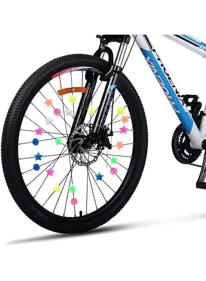 Generic 72 Pcs Bike Wheel Spokes Beads + 1 Kid Bike Bell + 2 Pack Kids Bike Streamers, Spoke Plastic Clip Round Decor Beads, Flower Bicycle Bell, Colorful Bike Handlebar Ribbons Tassel for Girls Boys Scooter  - Image 5