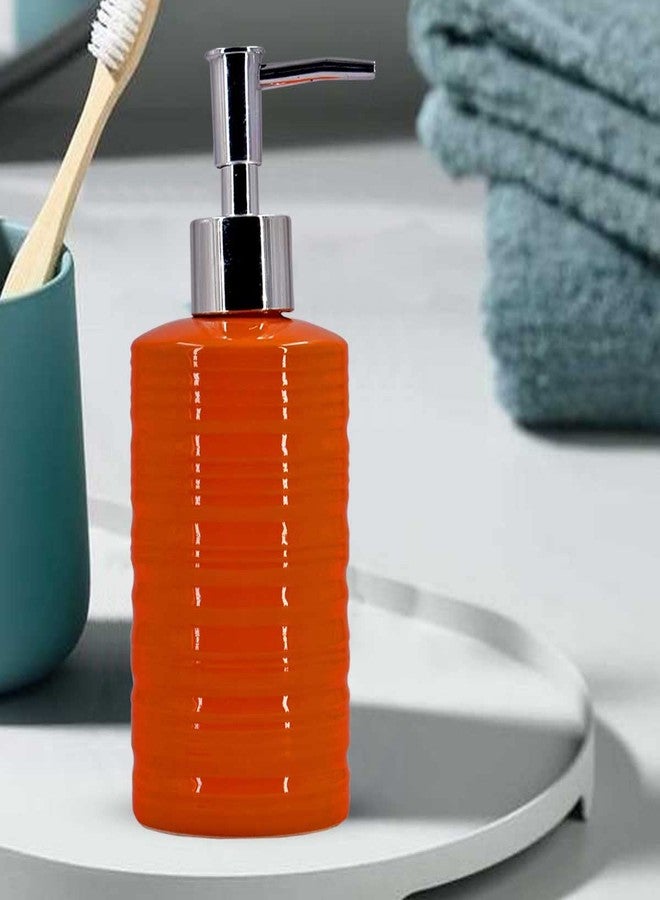 Kookee Ceramic Soap Dispenser with Pump for Kitchen, Bathroom, & Wash Basin, Designer Refillable for Liquid Handwash, Shampoo & Lotion, Leakproof, Set of 1 (7975) - Image 5