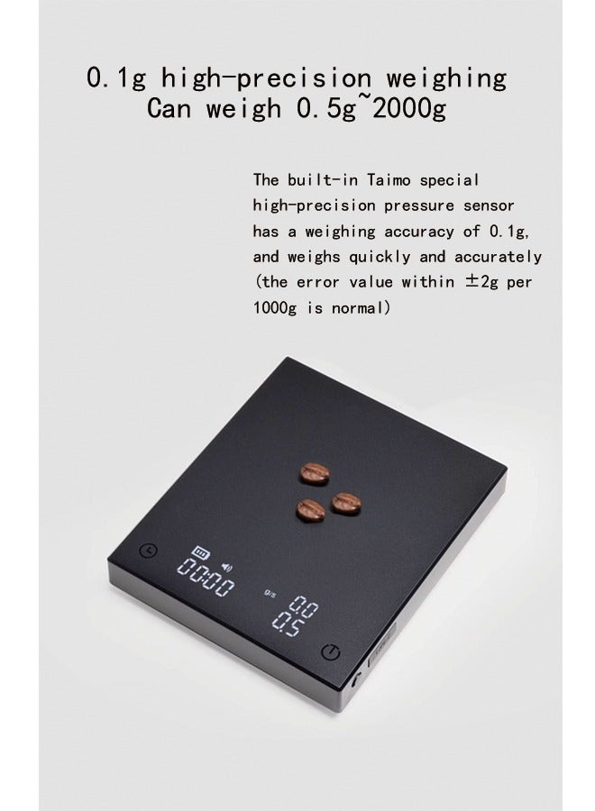 أوكاسا مقياس إسبرسو صغير لقياس تدفق الطهي للخبز ، مقياس طعام رقمي ضعيف على مقياس التنقيط اليدوي أداة وزن الوضع التلقائي وظيفة الموقت LED - Image 3