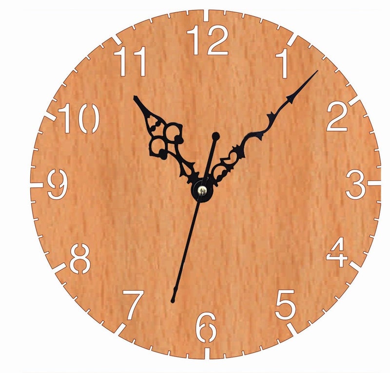 ADK MDF Wooden Designer and Stylish Trendy Shape Fancy Big Size Antique Ticking Movement Wall Clock 30 cm Brown 1