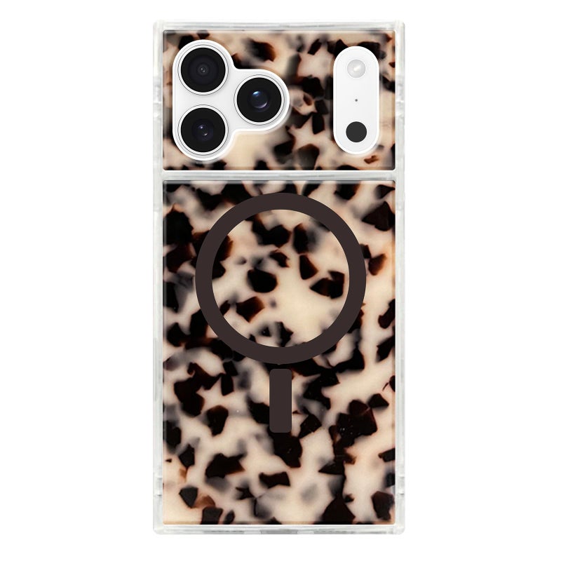 Flaunt Official Square Protective Case - Compatible with iPhone 17 Pro Max - Compatible with MagSafe & Wireless Charging - Drop-Tested & Shockproof - (Blonde Tortoise Shell) - Image 1