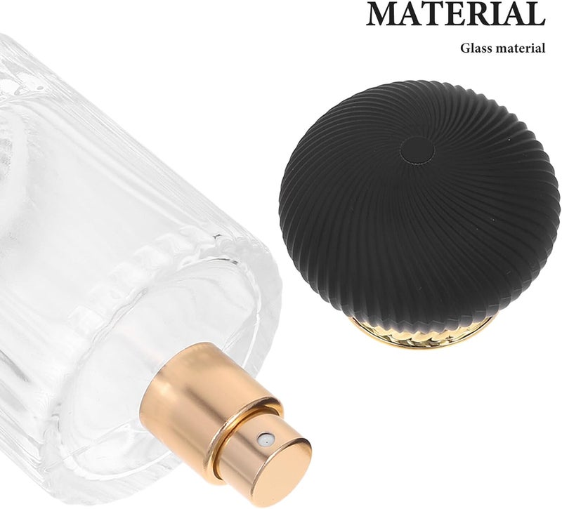 MAGICLULU زجاجات رذاذ عطر محمولة قابلة لإعادة التعبئة 2 قطعة، سعة 50 مل، زجاجية، مزودة بأغطية مطاطية سوداء للاستخدام أثناء السفر والحياة اليومية - Image 2