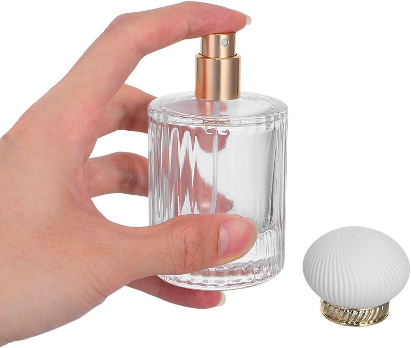 MAGICLULU زجاجات رذاذ عطر محمولة قابلة لإعادة التعبئة 2 قطعة، سعة 50 مل، زجاجية، مزودة بأغطية مطاطية سوداء للاستخدام أثناء السفر والحياة اليومية - Image 3