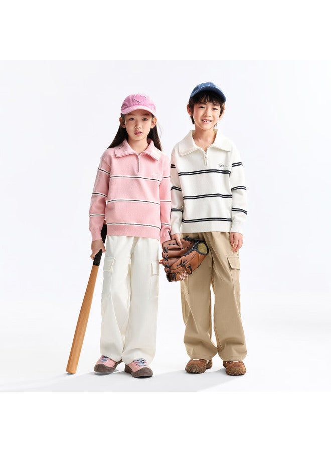 Annil Kids Woven Full Waist Pants For Boys And Girls  Autumn New Style Cloud Mountain Coffee 170cm - Image 3