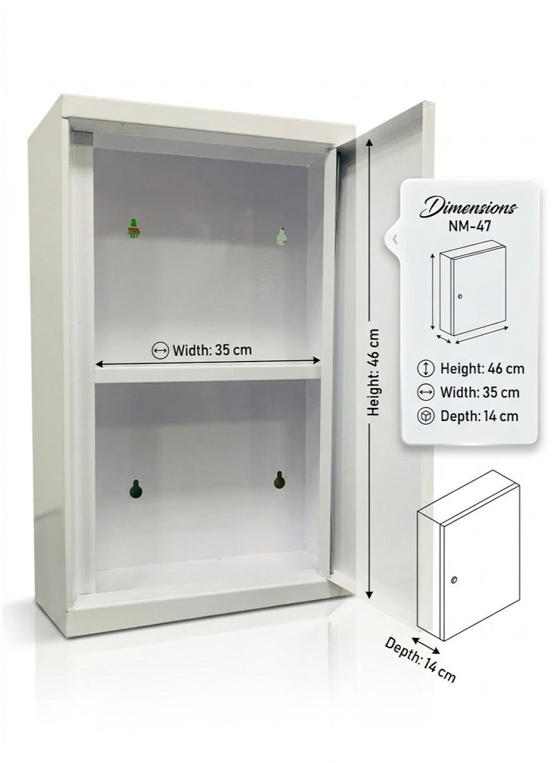 numed First Aid Box Metal Empty Large NM 47- Lockable Medical Storage Cabinet - Image 2