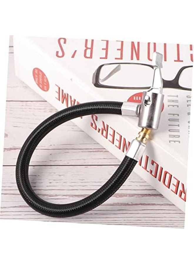 2 قطعة سوداء من أداة تثبيت هواء مع محول خرطوم لإطارات الدراجات النارية والسيارات - Image 5