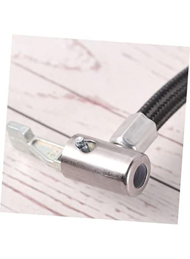 2 قطعة سوداء من أداة تثبيت هواء مع محول خرطوم لإطارات الدراجات النارية والسيارات - Image 4