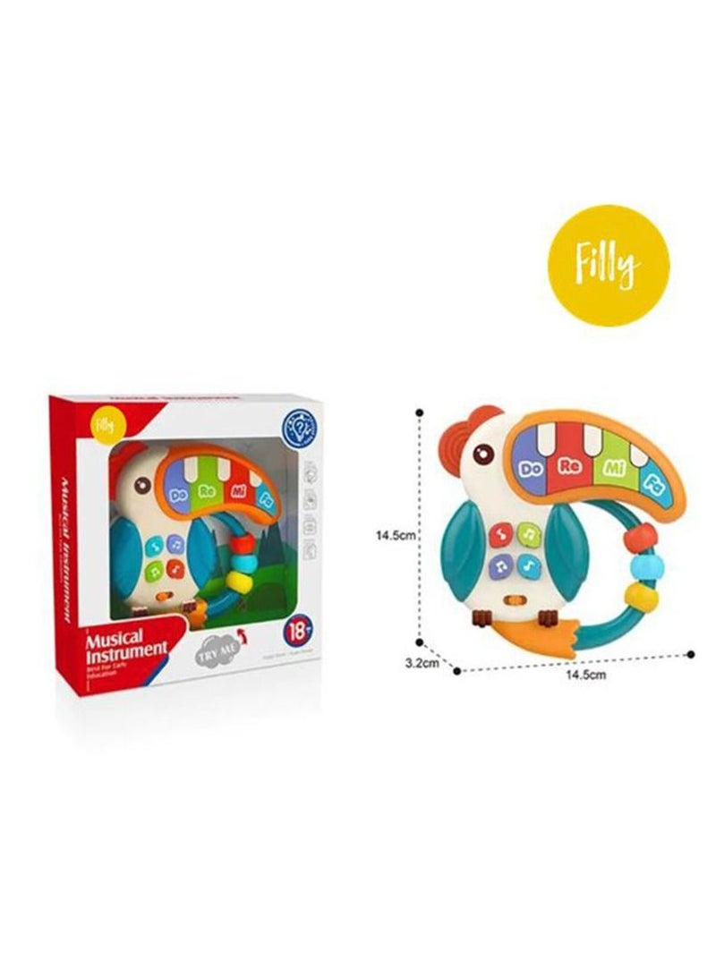 Filly Musical Instrument Electronic Baby Toys Cute Parrot Piano With Light And Music - Image 1