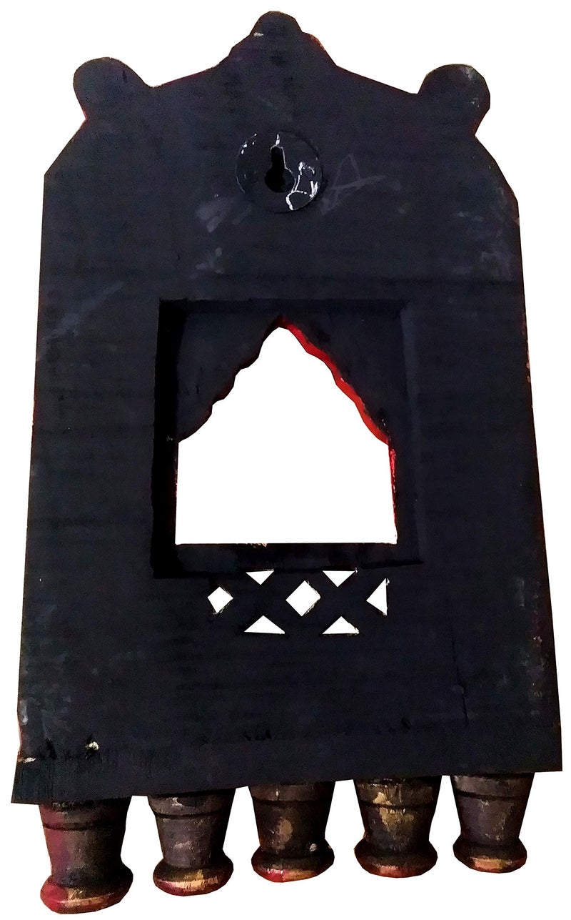 Purpledip Wooden Wall Hanging 'Jharokha - Royal Palace Window': Vintage Showpiece, Copper (11808) - Image 3