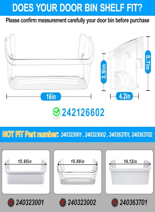 Alvar [2 PACK] UPGRADED 242126602 Refrigerator Door Bin Shelf Replacement For Frigidaire Refrigerator Door Shelf Replacement Shelves-Bottom Side Shelf Rack Parts AP6278233 PS12364199 FFSS2625TS0 LFSS2612TF0 - Image 2
