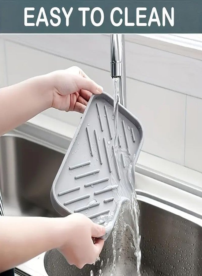 MATSON Silicone Dish Drying Mat for Kitchen - Built-in Drain Lip | Hygienic Drying Pad - Sturdy Compact Easy to Clean Tray Protects Surfaces Prevents Water Build Up 50 x 42 cm - Image 4