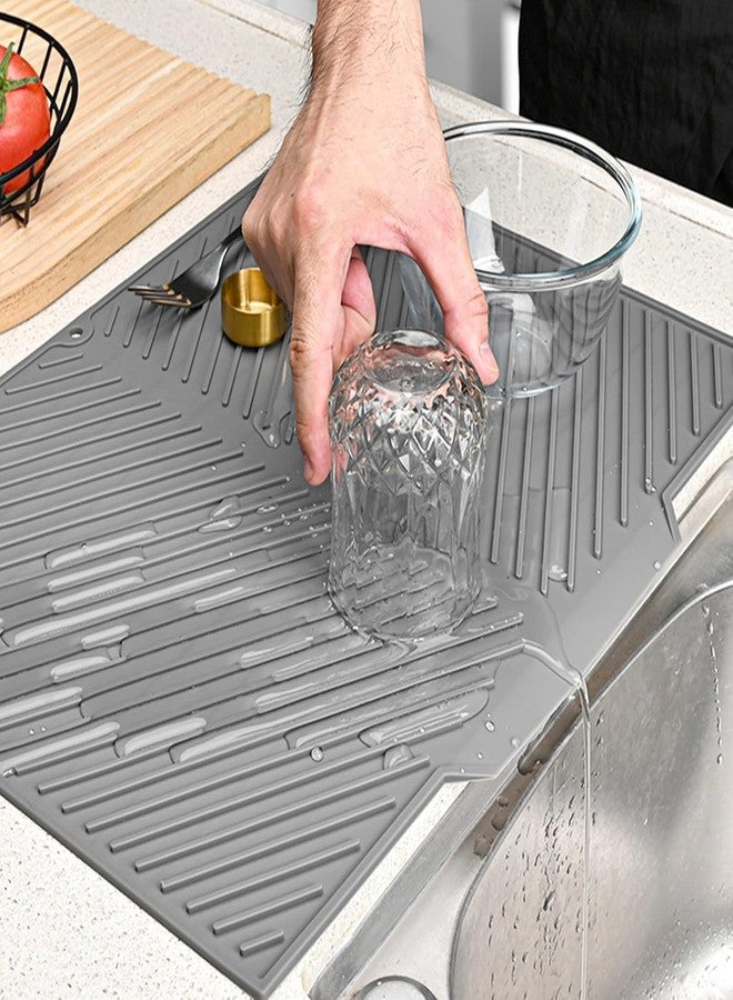 MATSON Silicone Dish Drying Mat for Kitchen - Built-in Drain Lip | Hygienic Drying Pad - Sturdy Compact Easy to Clean Tray Protects Surfaces Prevents Water Build Up 50 x 42 cm - Image 2