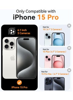 ESCASE Magnetic Cover for iPhone 15 Pro 6.1 Inch, MagSafe Compatible, Full Camera Protection, Translucent Matte Slim Protective Shockproof Case,  Green  - Image 2