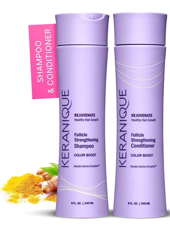 Keranique Color Safe Shampoo And Conditioner Protect And Extend Color Shampoo And Conditioner For Women With Dry Fine Color Treated Hair Sulfate Free Set For Colored Hair With Uv Protection - Image 2