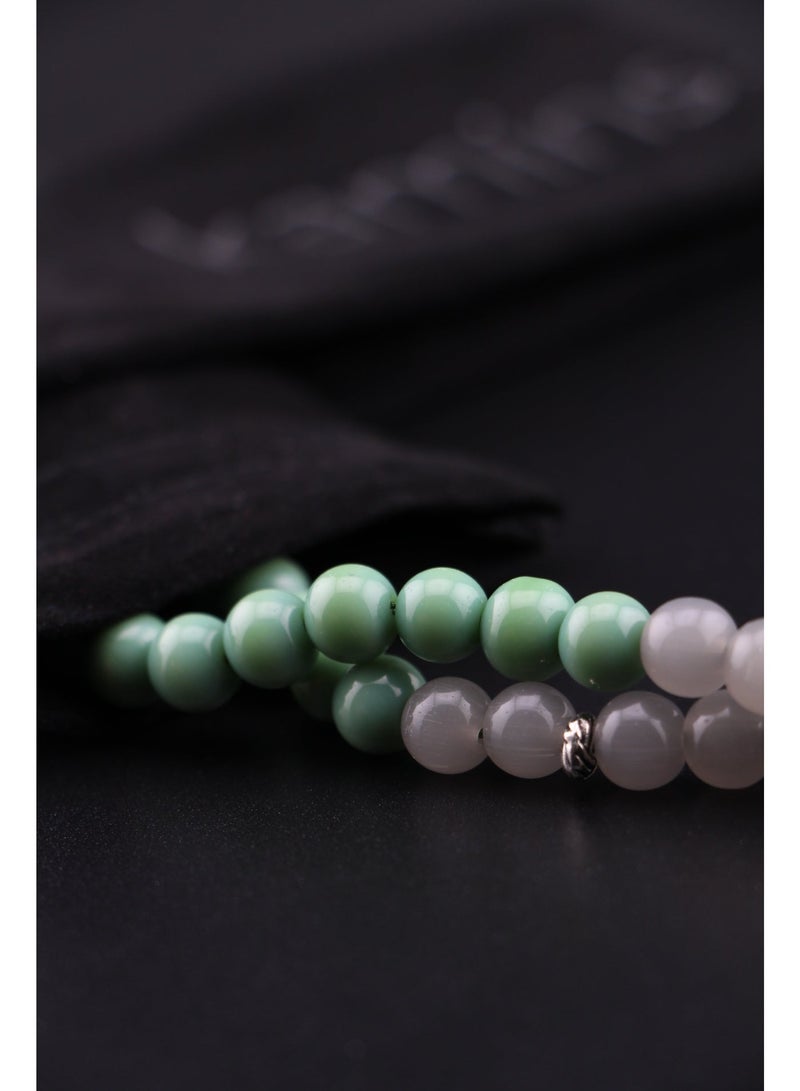 Kamins Collection Green Agate & Grey Agate Tasbih - Image 2