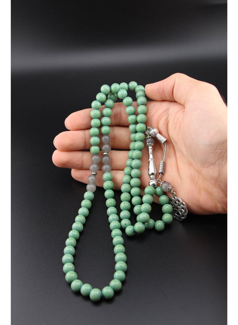 Kamins Collection Green Agate & Grey Agate Tasbih - Image 5