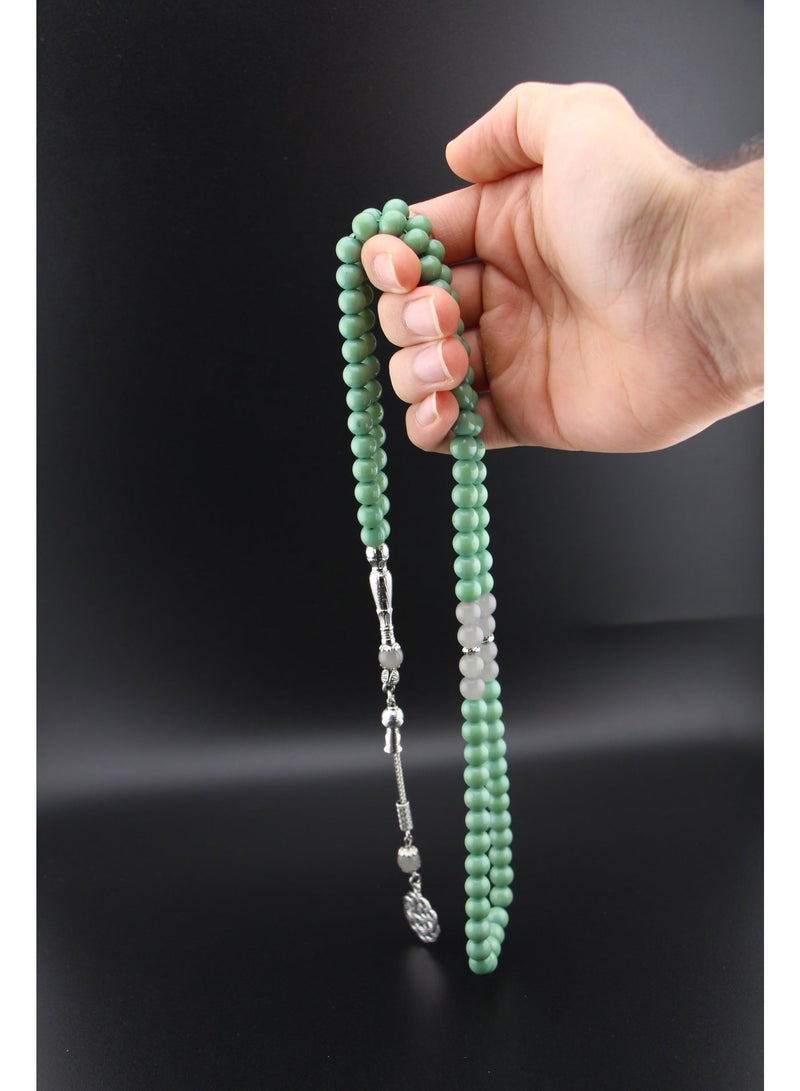 Kamins Collection Green Agate & Grey Agate Tasbih - Image 4