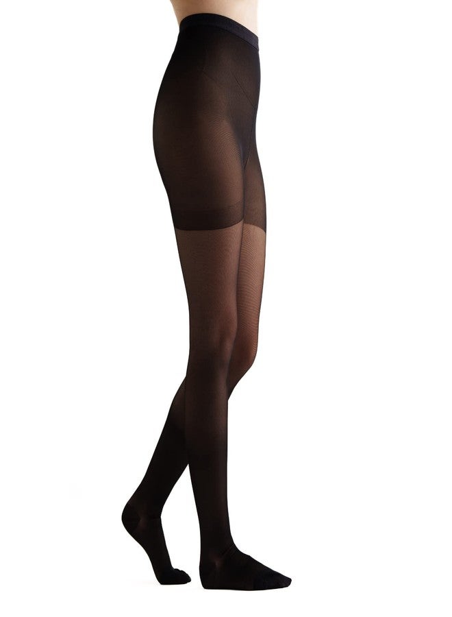 EvoNation Women's USA Made Graduated Compression Pantyhose 20-30 mmHg Firm Pressure Medical Quality Ladies Waist High Sheer Support Stockings - Best Circulation Panty Hose (XXL, Black) - Image 1