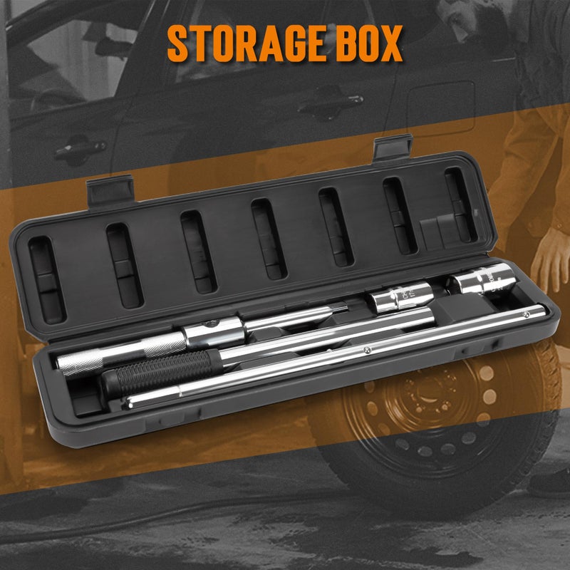 TONDA Extended Lug Wrench, 4 Way Tire Iron for Car, Lug Nut Removal Tool with Storage Case, 1/2 Drive with 17/19mm and 21/23mm Sockets - Image 5