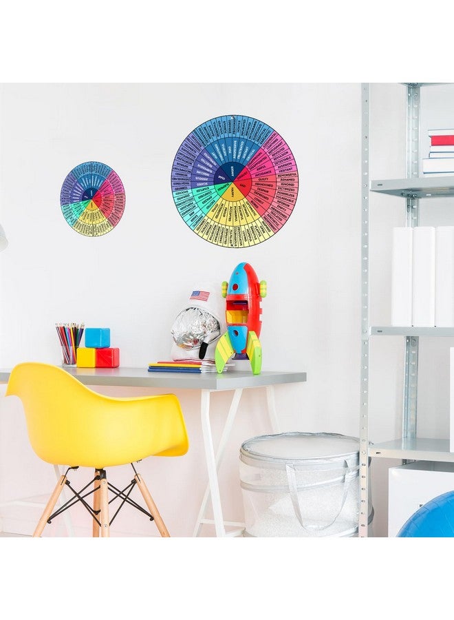Ferraycle 2 Pack Feelings Wheel Aluminum Round Metal Mood Wheel Therapy Emotions Wheel Mental Health Feelings Color Wheel Social Work Feelings Poster Sign For Office,12 Inch 6 Inch(Bright Colors) - Image 4