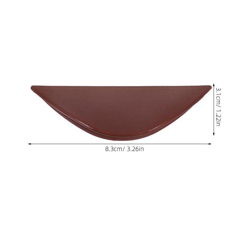 6Pcs Brown Adhesive Pull Handles For Cabinets Drawers No Drilling Crescent Finger Edge Push Pull - Image 3