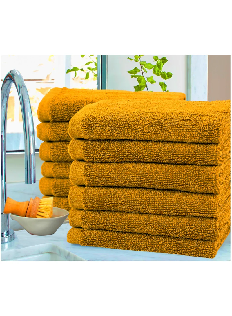 بليس كاسا مناشف وجه قطنية مشطّة 100% من Bliss Casa (عبوة 12 قطعة، 30 × 30 سم) - 500 GSM، فائقة الامتصاص، سريعة الجفاف وناعمة