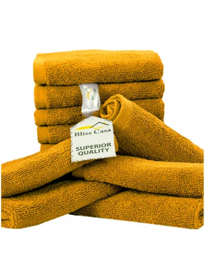 بليس كاسا مناشف وجه قطنية مشطّة 100% من Bliss Casa (عبوة 12 قطعة، 30 × 30 سم) - 500 GSM، فائقة الامتصاص، سريعة الجفاف وناعمة