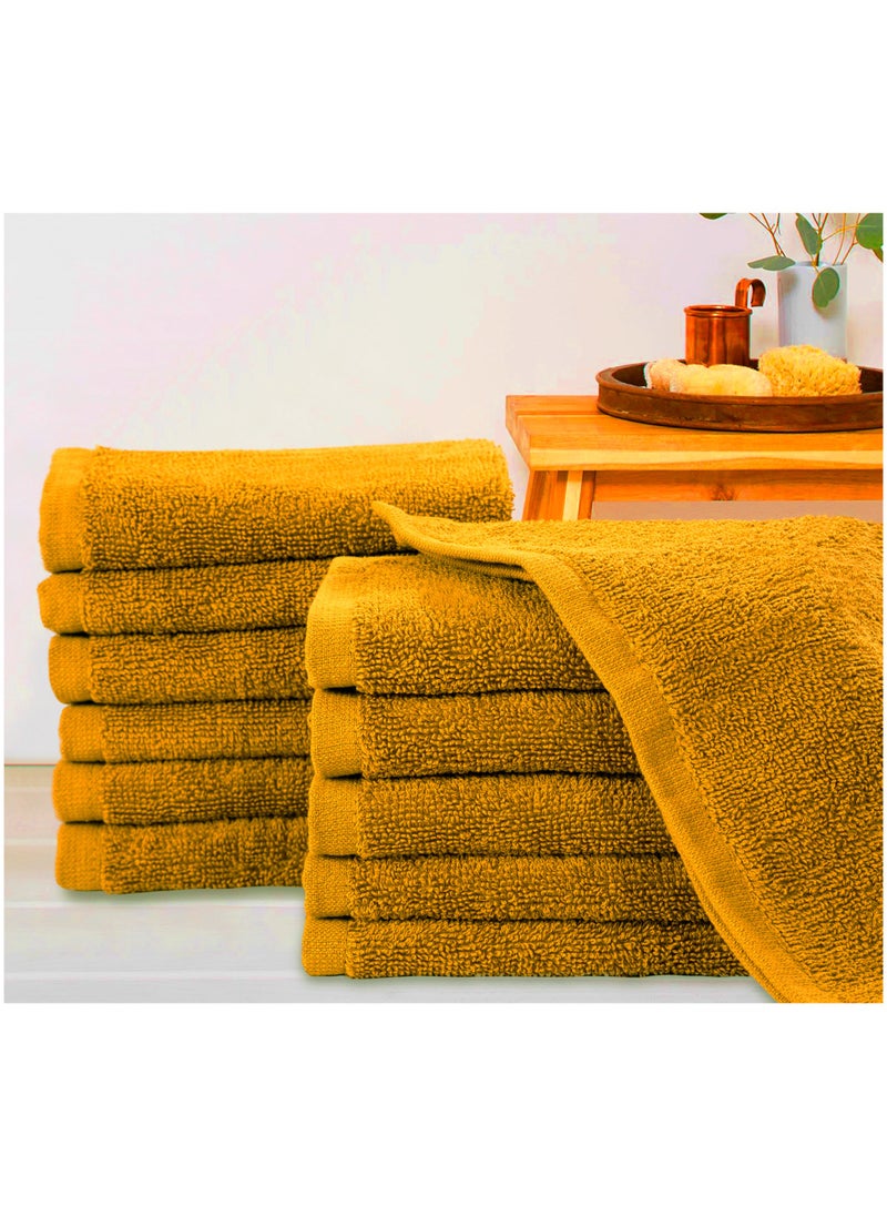 Bliss Casa Bliss Casa 100% Combed Cotton Washcloths (12 Pack, 30 x 30 CM) - 500 GSM Washcloth, Face towel Set Highly Absorbent Quick Dry and Soft Towels  - Image 4