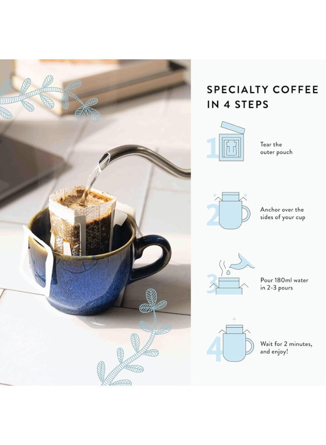 بلو توكاي لتحميص القهوة – أكياس قهوة بالتنقيط سهلة التحضير | مزرعة أتيكان – تحميص متوسط غامق | عبوة من ٥ أكياس | مصنوعة من حبوب أرابيكا ١٠٠٪ | جاهزة للتحضير خلال دقيقتين | فقط أضف الماء الساخن - Image 3