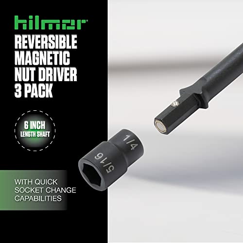 hilmor 6" 1/4 & 5/16 Reversible Magnetic Nut Driver, 3-Pack - Image 2