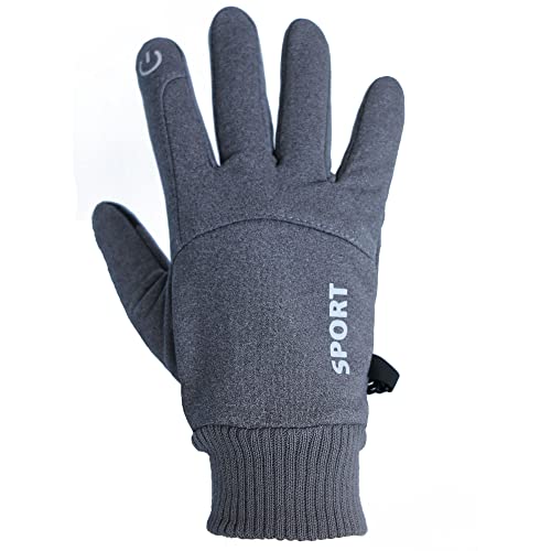 ZaySoo Leather Full Finger Bike Gloves for Men and Women - Touchscreen Enabled, Cycling, Grey - Image 3
