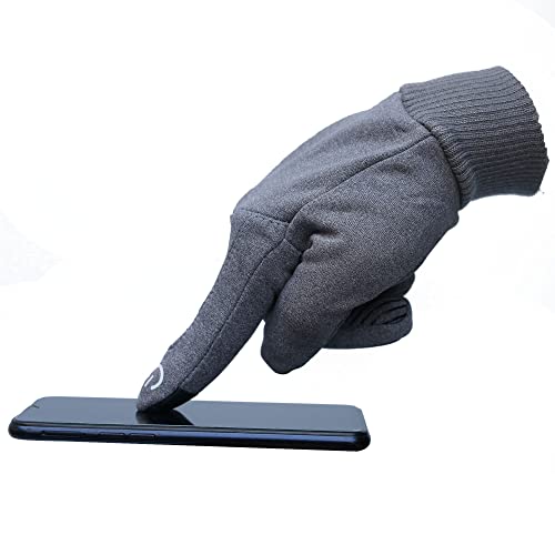 ZaySoo Leather Full Finger Bike Gloves for Men and Women - Touchscreen Enabled, Cycling, Grey - Image 4