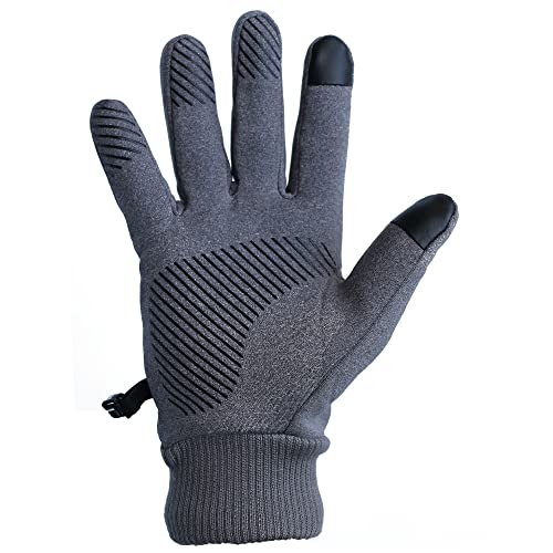 ZaySoo Leather Full Finger Bike Gloves for Men and Women - Touchscreen Enabled, Cycling, Grey - Image 2
