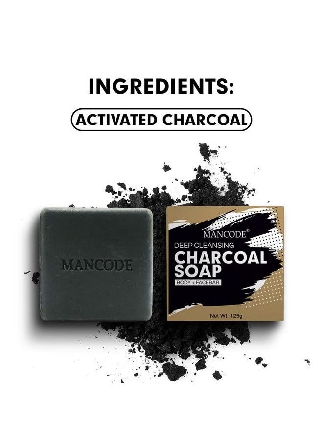 MAN CODE Activated Charcoal Soap 125Gram ; Treats Oily Skin ; Refreshing ; Black Color Bar Soap ; Natural Essential Oil Extract 100% Vegetable Soap ; Suitable For All Skin Types (Set 3)  - Image 5